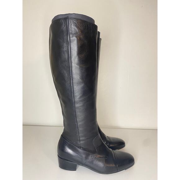 DRIES VAN NOTEN BOOTS WOMENS 8 BLACK LEATHER RIDING KNEE HIGH SOFT SUPPLE 38 IT - Picture 1 of 13